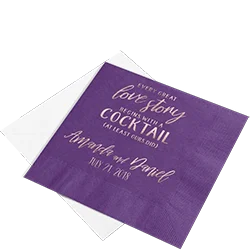 Custom printed wedding cocktail napkins