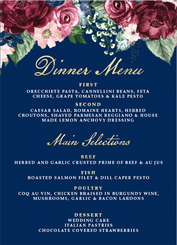 Dinner Menus