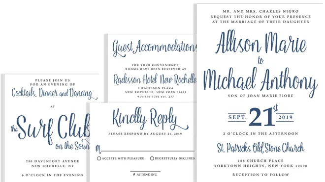 Custom wedding invitation suite by Elegant Invites